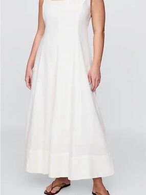 GAP linen White Smocked back Maxi Dress